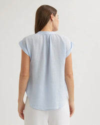 Bella Dahl Cap Sleeve Pullover in Perennial Blue