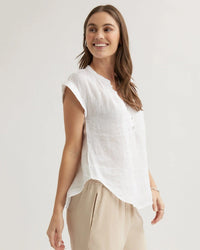 Bella Dahl Cap Sleeve Pullover in White