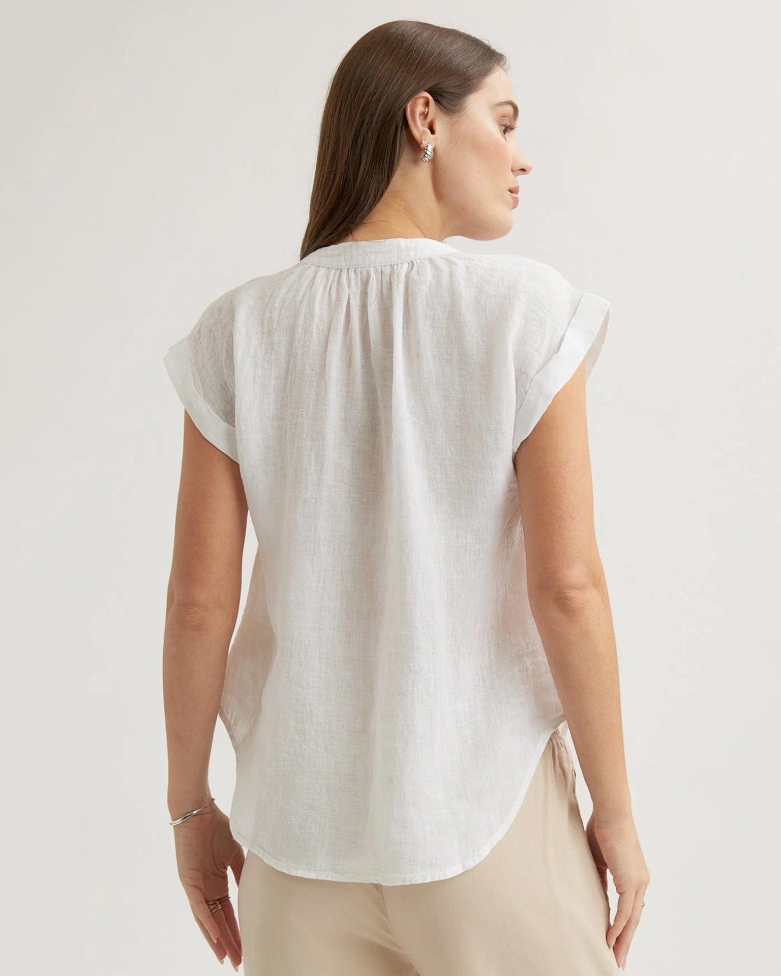 Bella Dahl Cap Sleeve Pullover in White