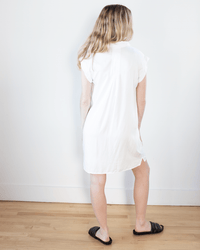 Bella Dahl Cap Sleeve V-Neck Dress in White