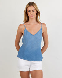 Bella Dahl Clean Cami in Indigo Harbor 1 - Bliss Boutiques