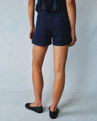 Bella Dahl Double Pleat Short in Italian Navy