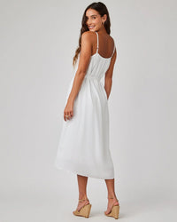 Flowy Cami Maxi Dress in White - Bliss Boutiques