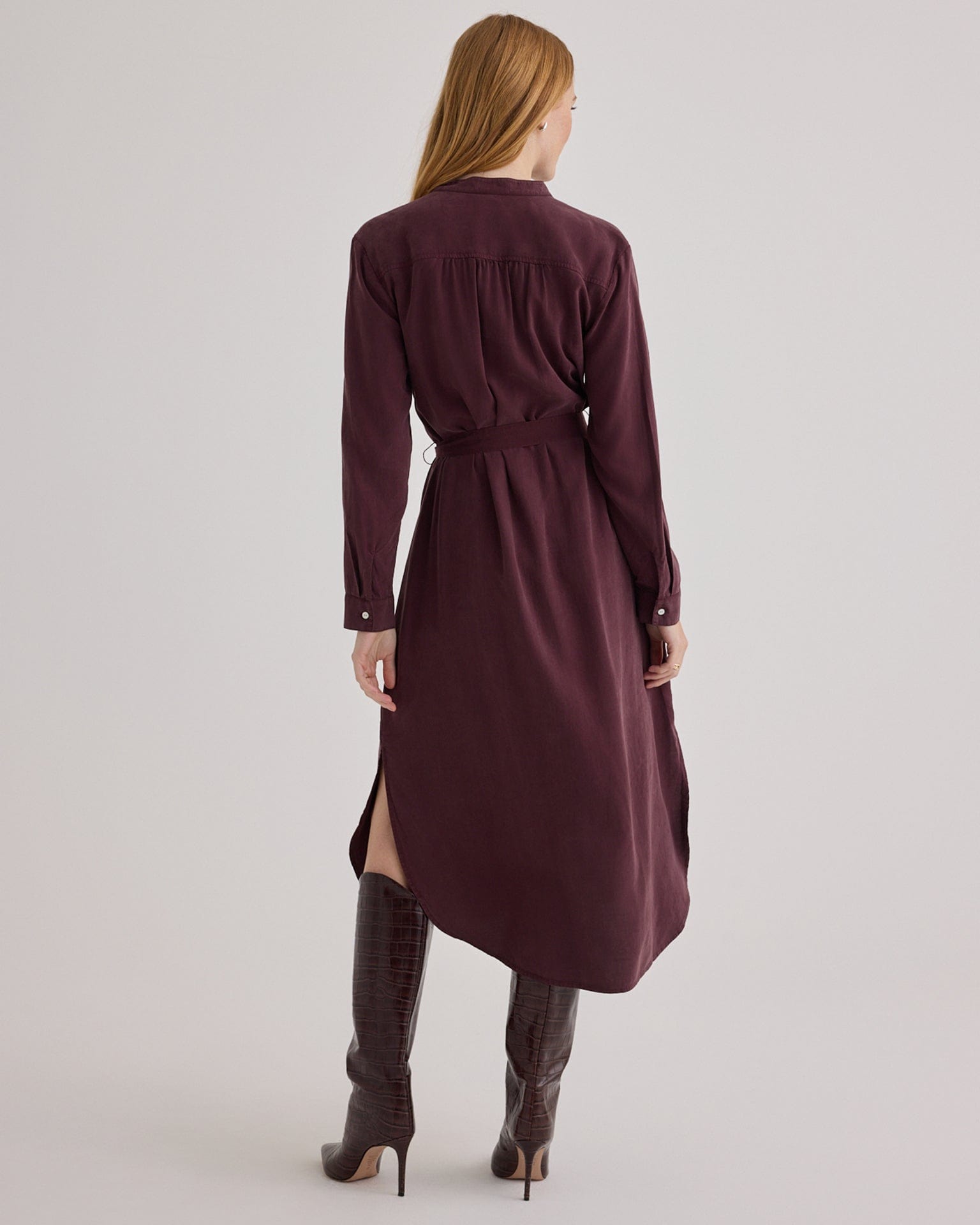 Bella Dahl Flowy Hem Maxi Dress in Pinot Noir