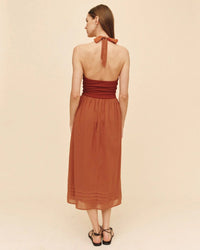Bella Dahl Halter Neck Mixed Dress in Red Sand 4 - Bliss Boutiques