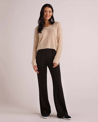 Bella Dahl Jordyn Pintuck Ponte Pant in Black