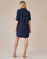 Bella Dahl L/S A Line Shirtdress in Endless Sea