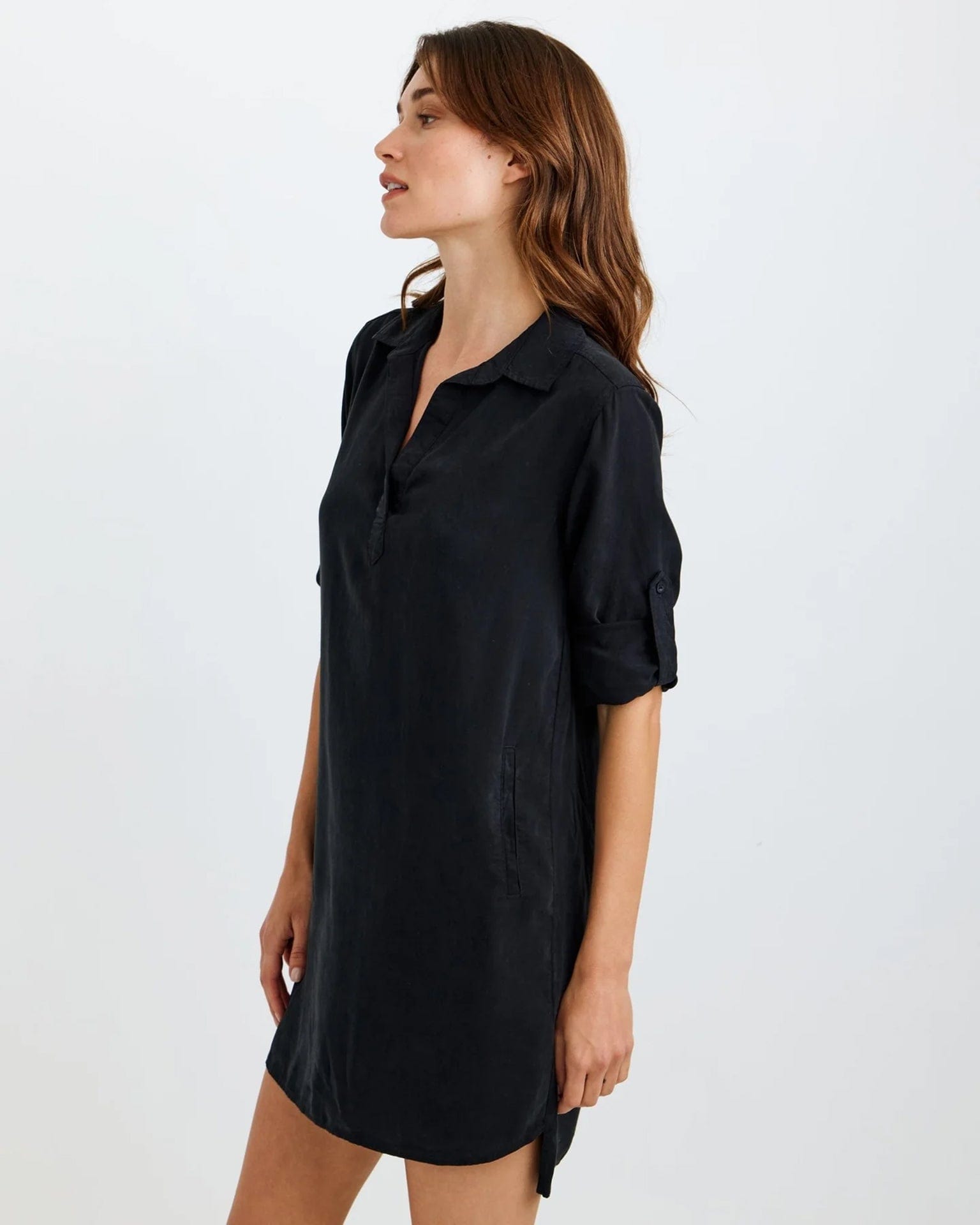 Bella Dahl L/S A Line Shirtdress in Vintage Black