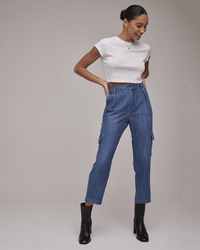 Bella Dahl Londyn Cargo Trouser in Vintage Streaky Wash