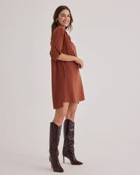 Bella Dahl Long Sleeve A Line Dress in Autumn Amber