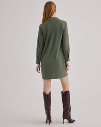 Bella Dahl Long Sleeve A-Line Dress in Fernwood