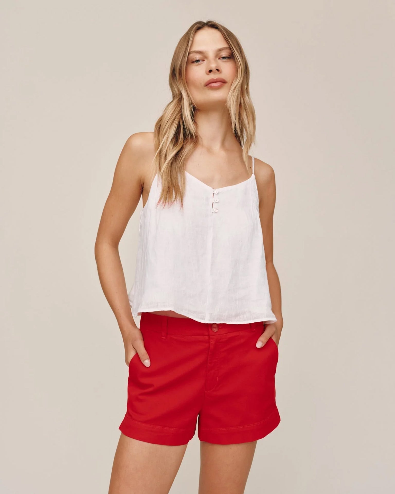 Pintuck Camisole in White