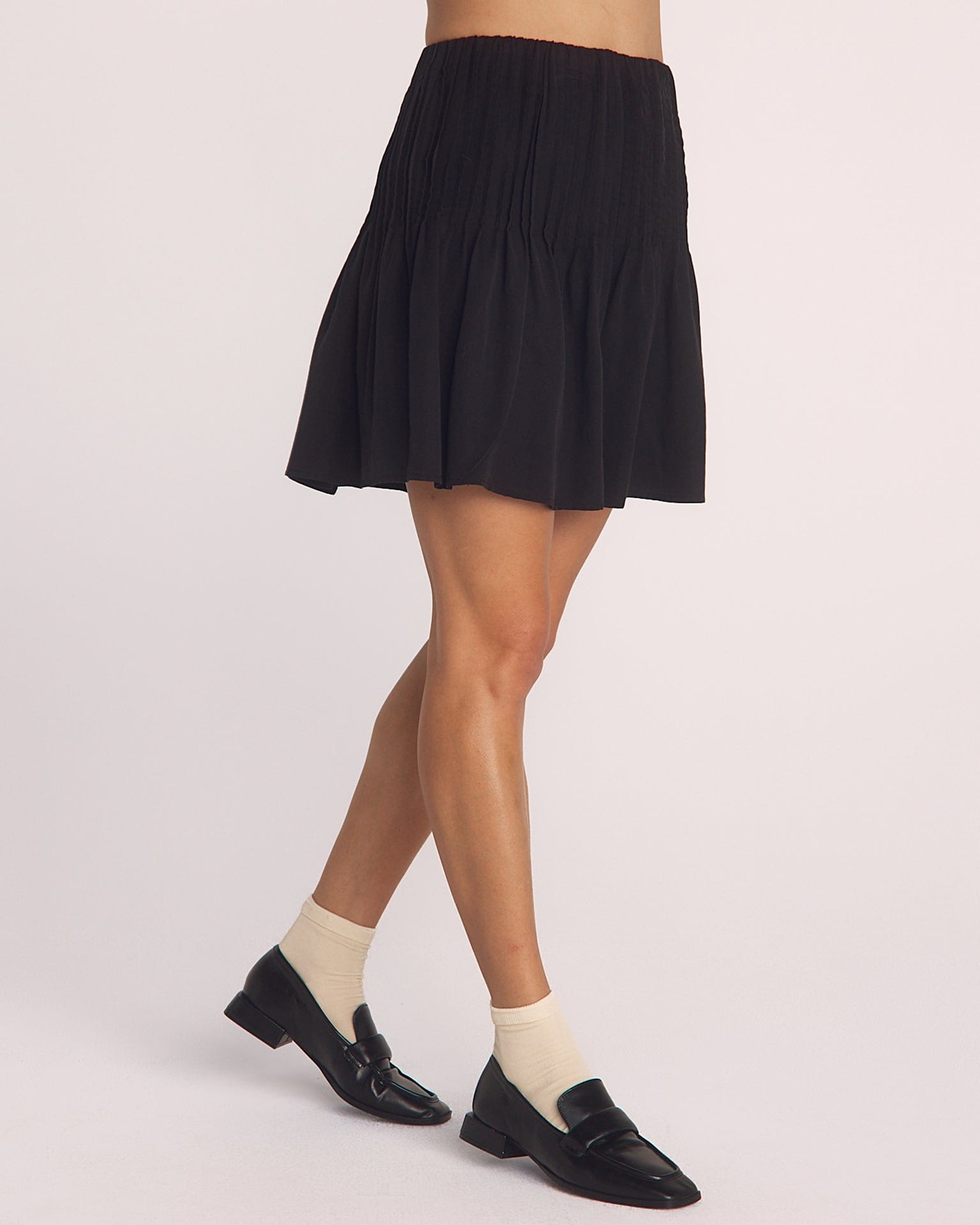 Bella Dahl Pintuck Mini Skirt in Black