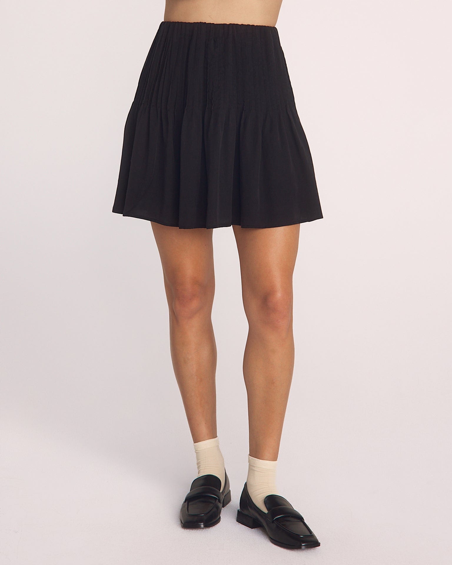 Bella Dahl Pintuck Mini Skirt in Black
