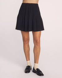 Bella Dahl Pintuck Mini Skirt in Black