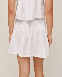 Bella Dahl Pintuck Mini Skirt in White 4 - Bliss Boutiques