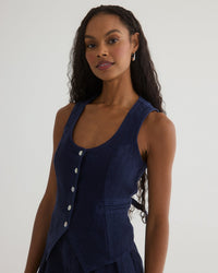 Bella Dahl Scoop Neck Vest in Italian Navy
