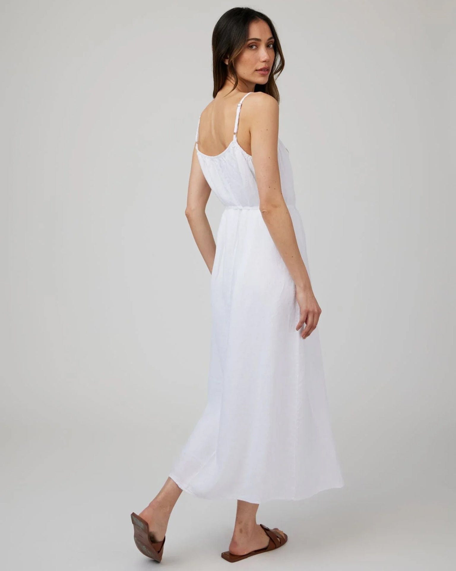 Bella Dahl Shirred Cami Maxi Dress in White