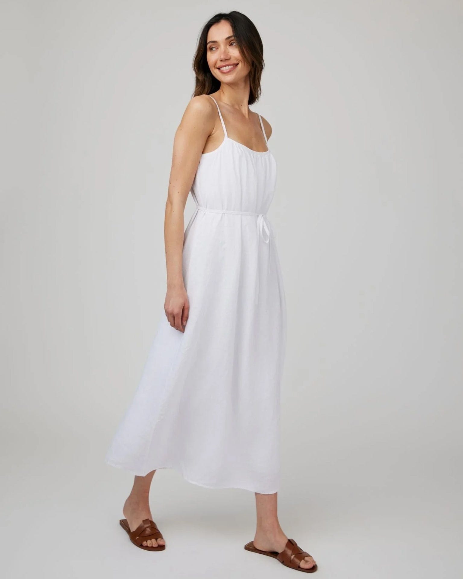 Bella Dahl Shirred Cami Maxi Dress in White