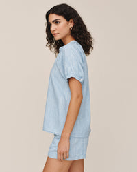 Bella Dahl Short Sleeve Raglan Shirt in Sun Bleached Wash 3 - Bliss Boutiques