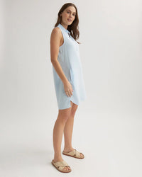 Bella Dahl Sleeveless A-Line Dress in Clear Water