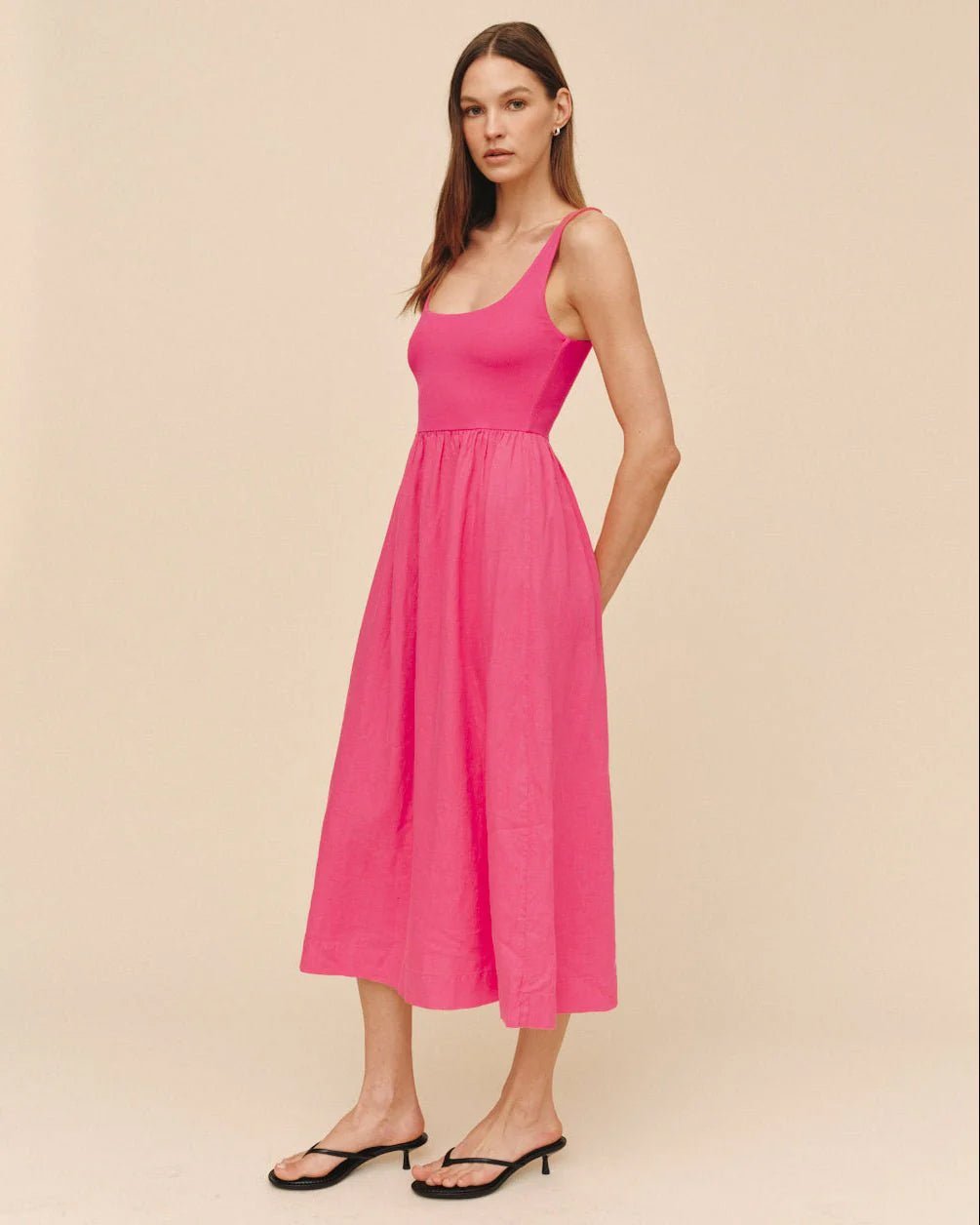 Sleeveless Knit Combo Dress in Spiced Hibiscus Bliss Boutiques Sleeveless Knit Combo Dress in Spiced Hibiscus Bliss Boutiques