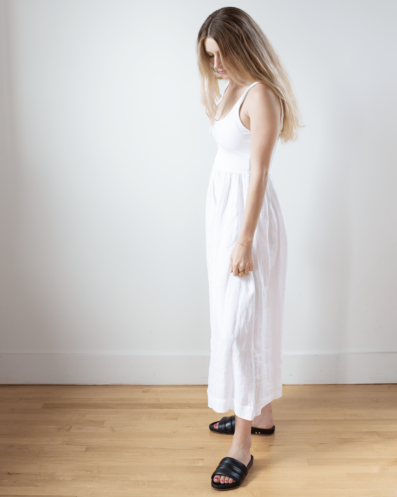 Bella Dahl Sleeveless Knit Combo Dress in White