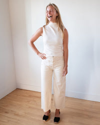 Bella Dahl Sleeveless Mock Neck Top in Winter White