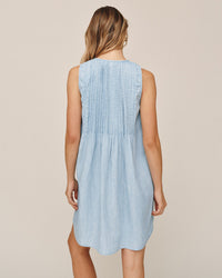 Bella Dahl Sleeveless Pintuck Dress in Sun Bleached Wash 4 - Bliss Boutiques