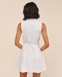 Bella Dahl Sleeveless Seamed Shirtdress in White 3 - Bliss Boutiques