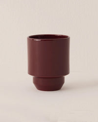 Bergs Potter Hoff Glazed 5.5 inch Pot in Deep Burgundy