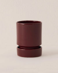 Bergs Potter Hoff Glazed 5.5 inch Saucer in Deep Burgundy