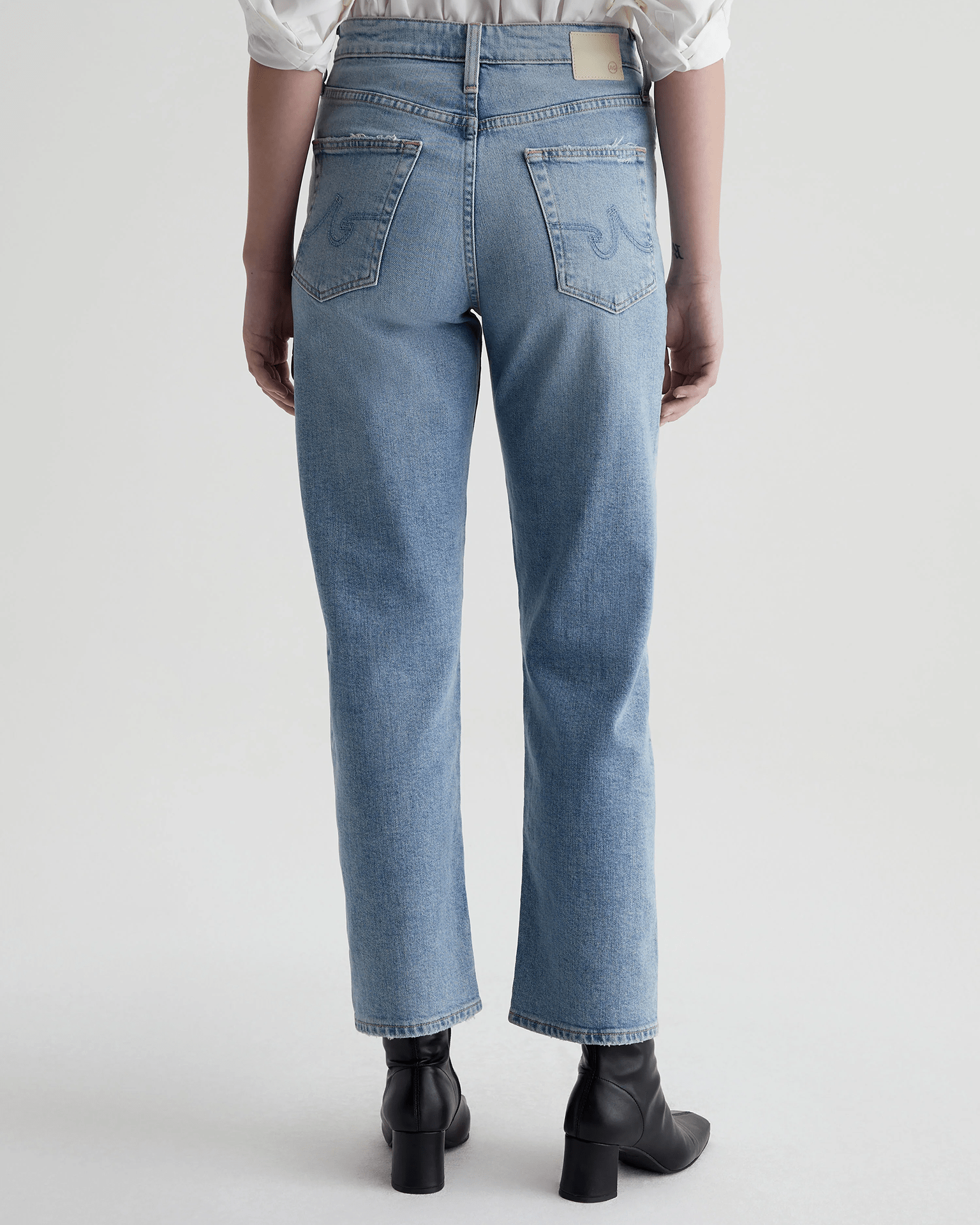 AG Jeans Rian High Rise Straight in Eclipsed