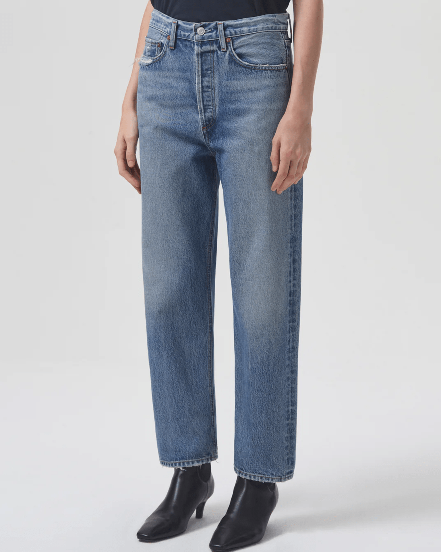 AGOLDE 90s Crop Mid Rise Loose Straight in Hooked