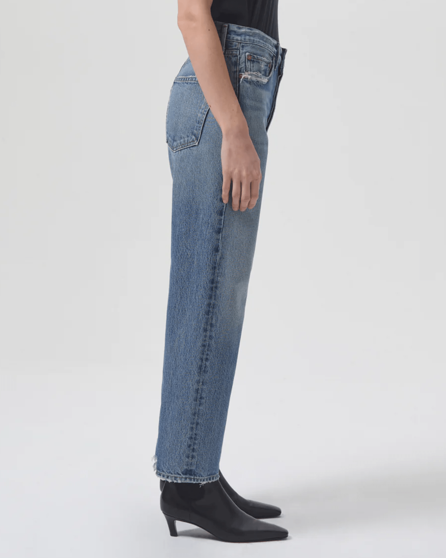 AGOLDE 90s Crop Mid Rise Loose Straight in Hooked