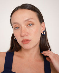 B&L Jewelry Calvin Stripe C Hoop in Mini in Calvin Stripe
