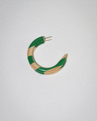 B&L Jewelry Tommy Stripe C Hoop in Small in Tommy Stripe