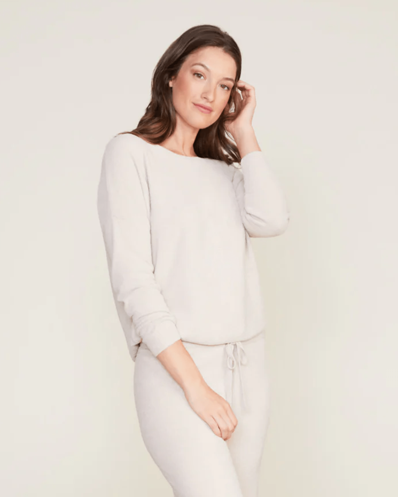 Barefoot Dreams CCUL Slouchy Pullover in Stone