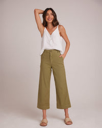 Bella Dahl Saige Wide Leg Crop in Tropical Olive