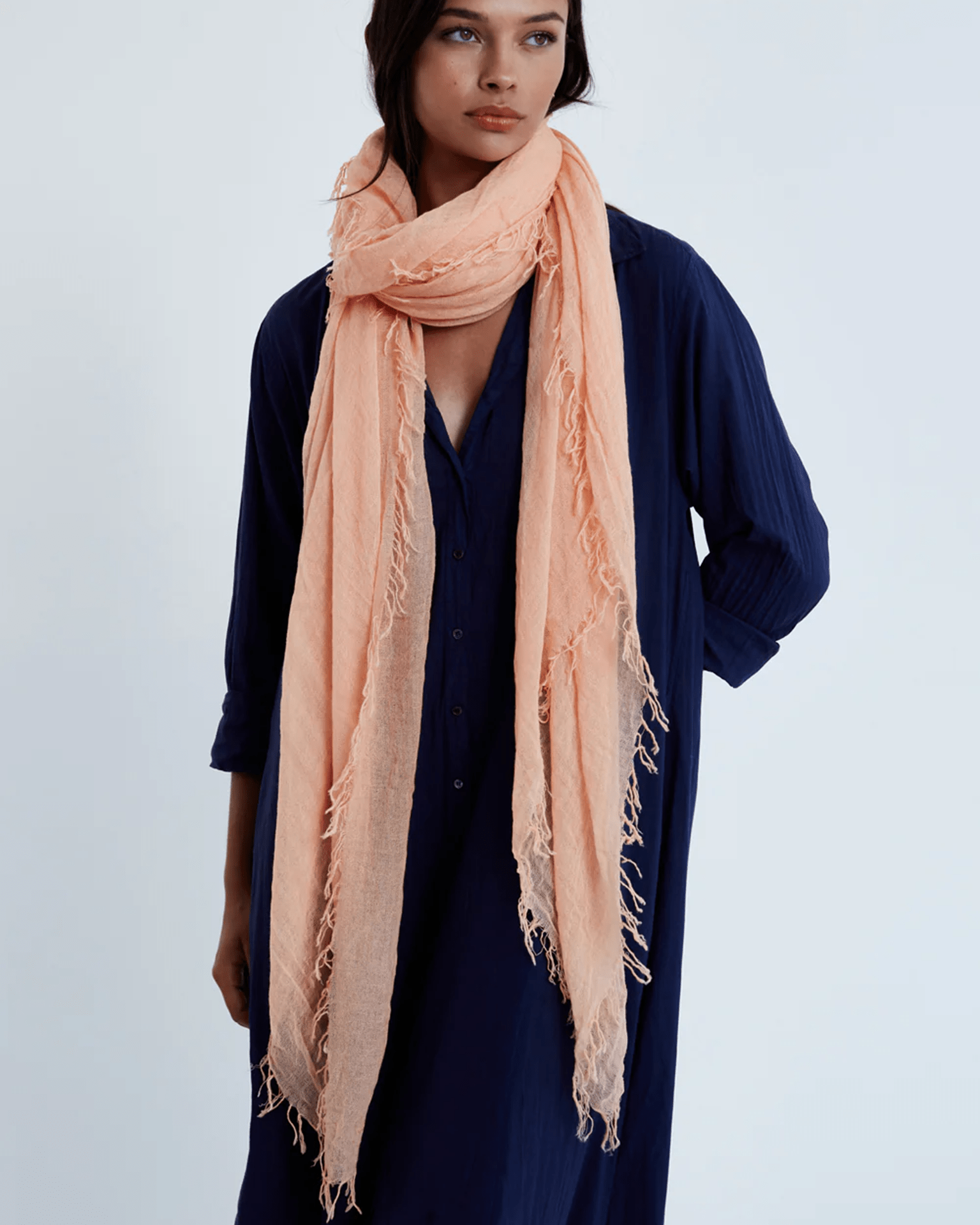 Chan Luu Cashmere & Silk Scarf in Peach