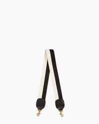 2Tone Webbing Adj Shoulder Strap in Black/Cream - Bliss Boutiques
