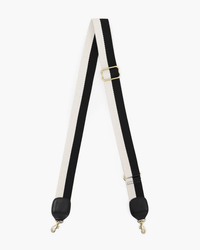 2Tone Webbing Adj Crossbody Strap in Black/Cream - Bliss Boutiques