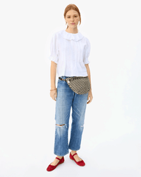 Clare V. Grande Fanny in Black & Cream Woven Checker