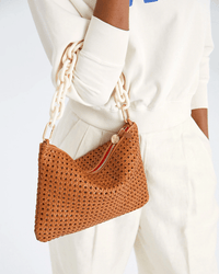 Clare V. Shortie Strap in Cream Resin