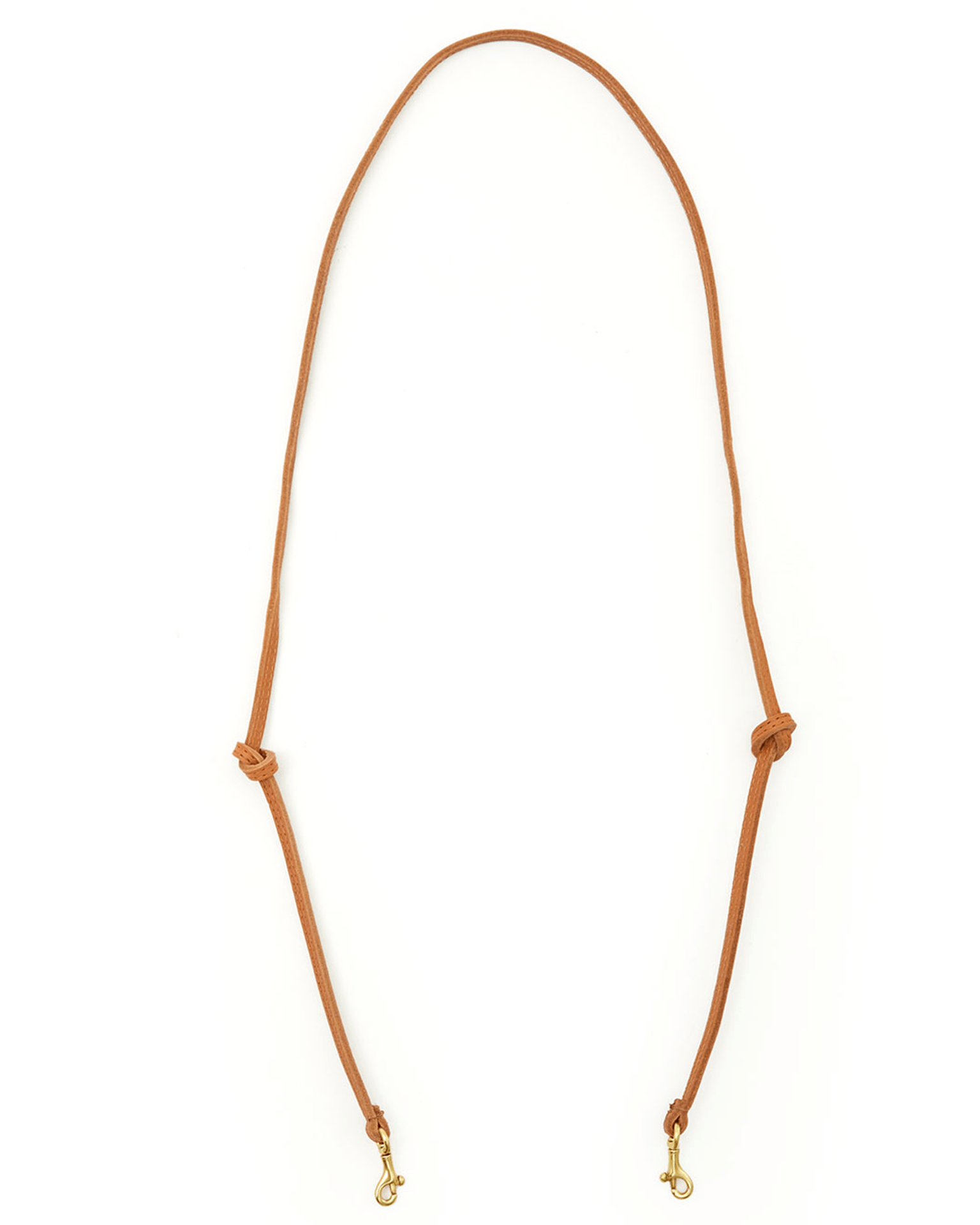 Clare V. Thin Knotted Crossbody Strap in Cuoio