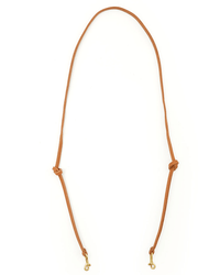 Clare V. Thin Knotted Crossbody Strap in Cuoio