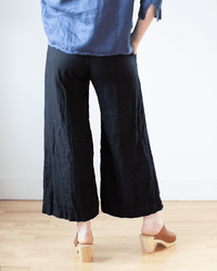 CP Shades Cropped Polly Pant in Black HW Linen Twill