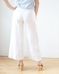 CP Shades Cropped Polly Pant in White HW Linen Twill