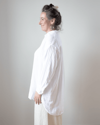 CP Shades Jane Oversized Button Down w/o Pkts - Dbl Cttn Gauze in White