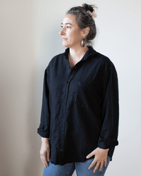 CP Shades Joss 1Pkt Button Down - Hemp Blend in Black